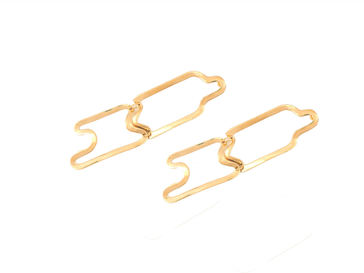 Elizabeth Hooper Studio - Puzzle Collection - Wave double earrings pair