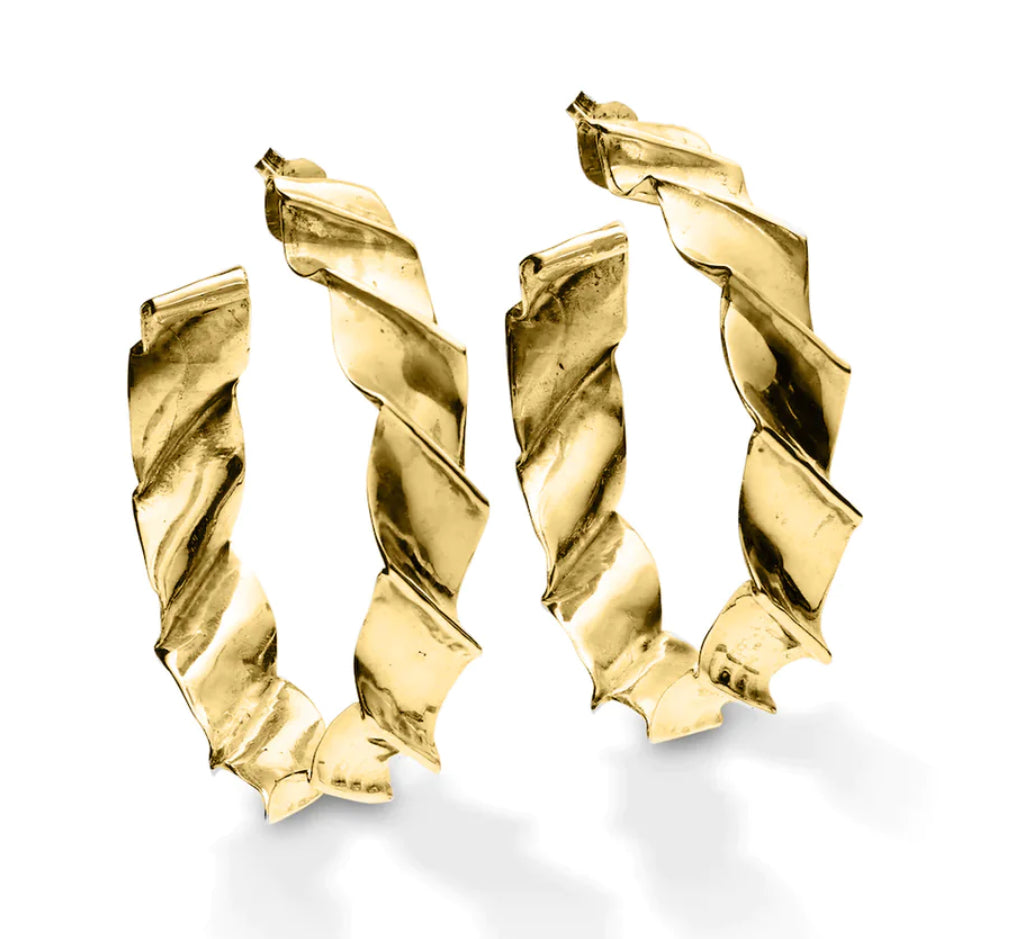 Elizabeth Hooper Studio - Large Ripple Hoops - Gold