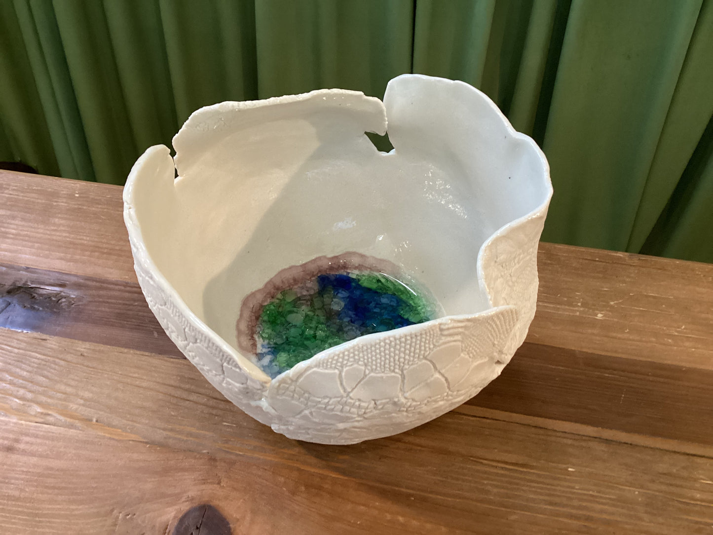 Barbara Harvel Medium Porcelain Bowl w/ glass