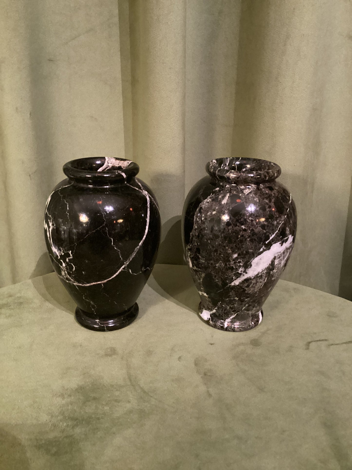 Oval Black Marble Vase