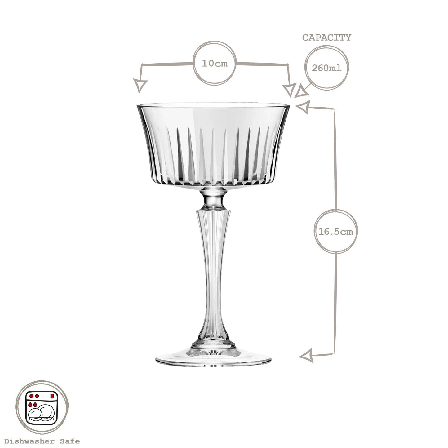 260ml Timeless Glass Champagne Saucer