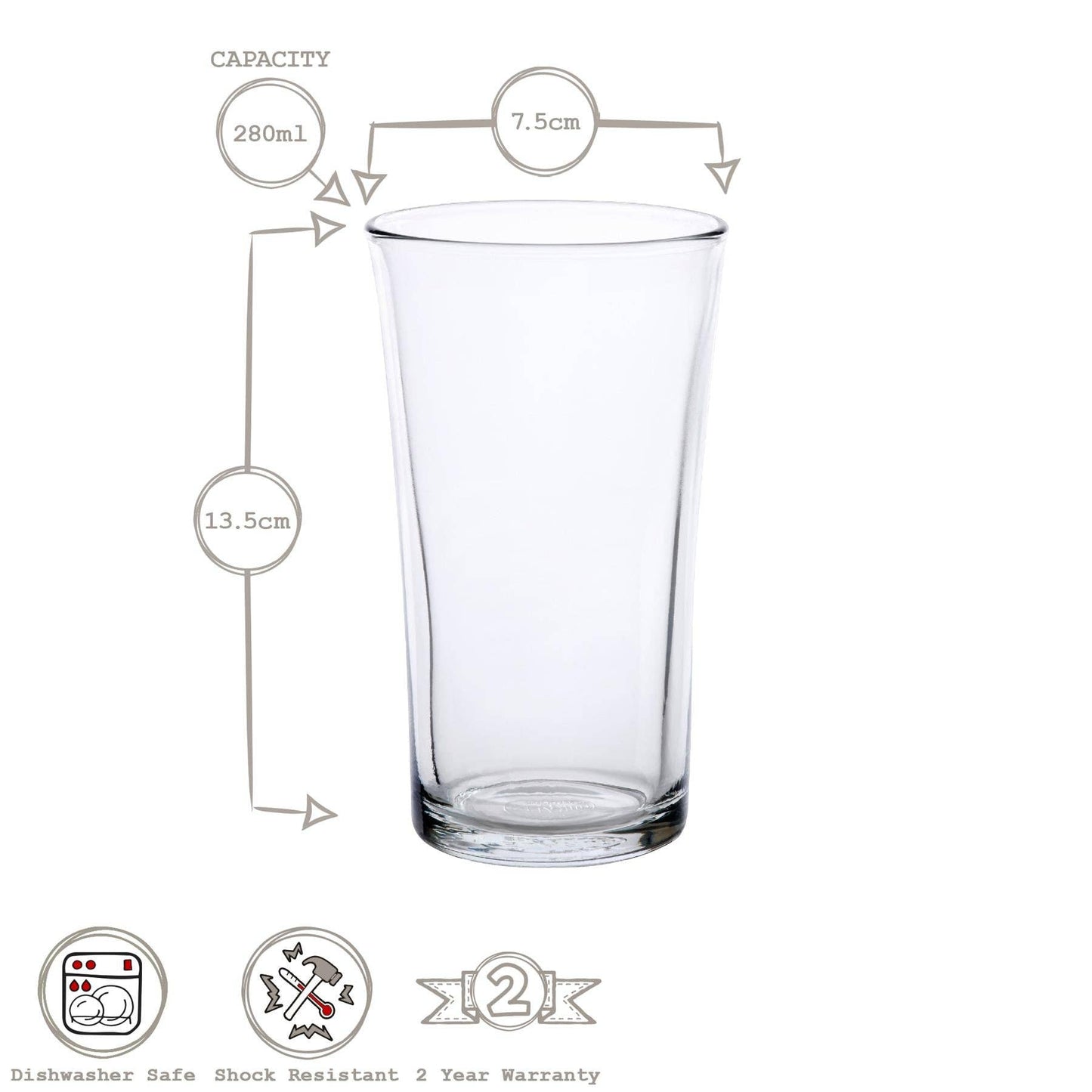 280ml Lys Highball Glass - By Duralex