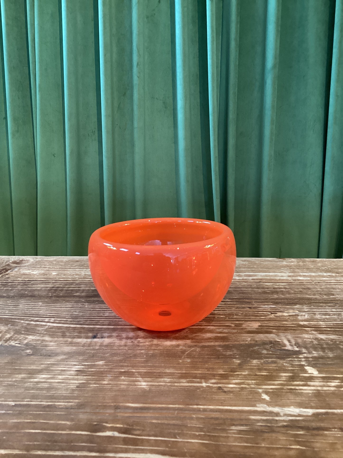 Orange handblown bowl