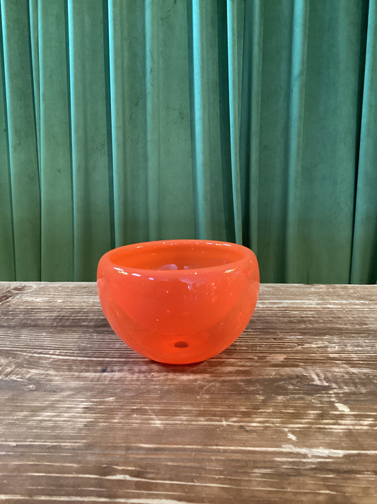 Orange handblown bowl