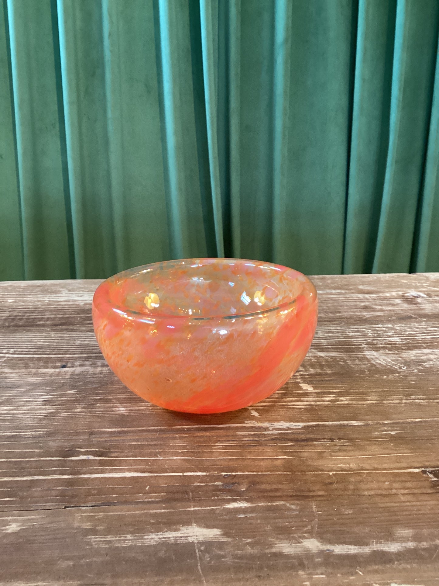 Orange handblown bowl