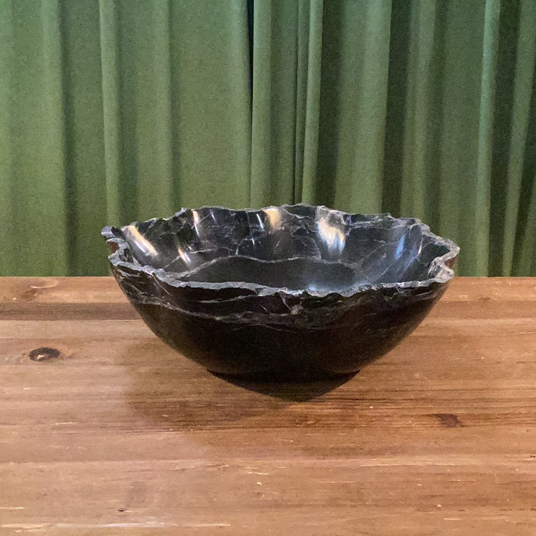 Black marble bowl