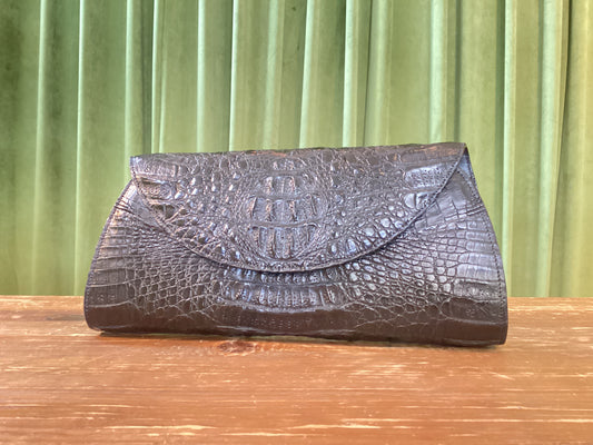 XL crocodile clutch