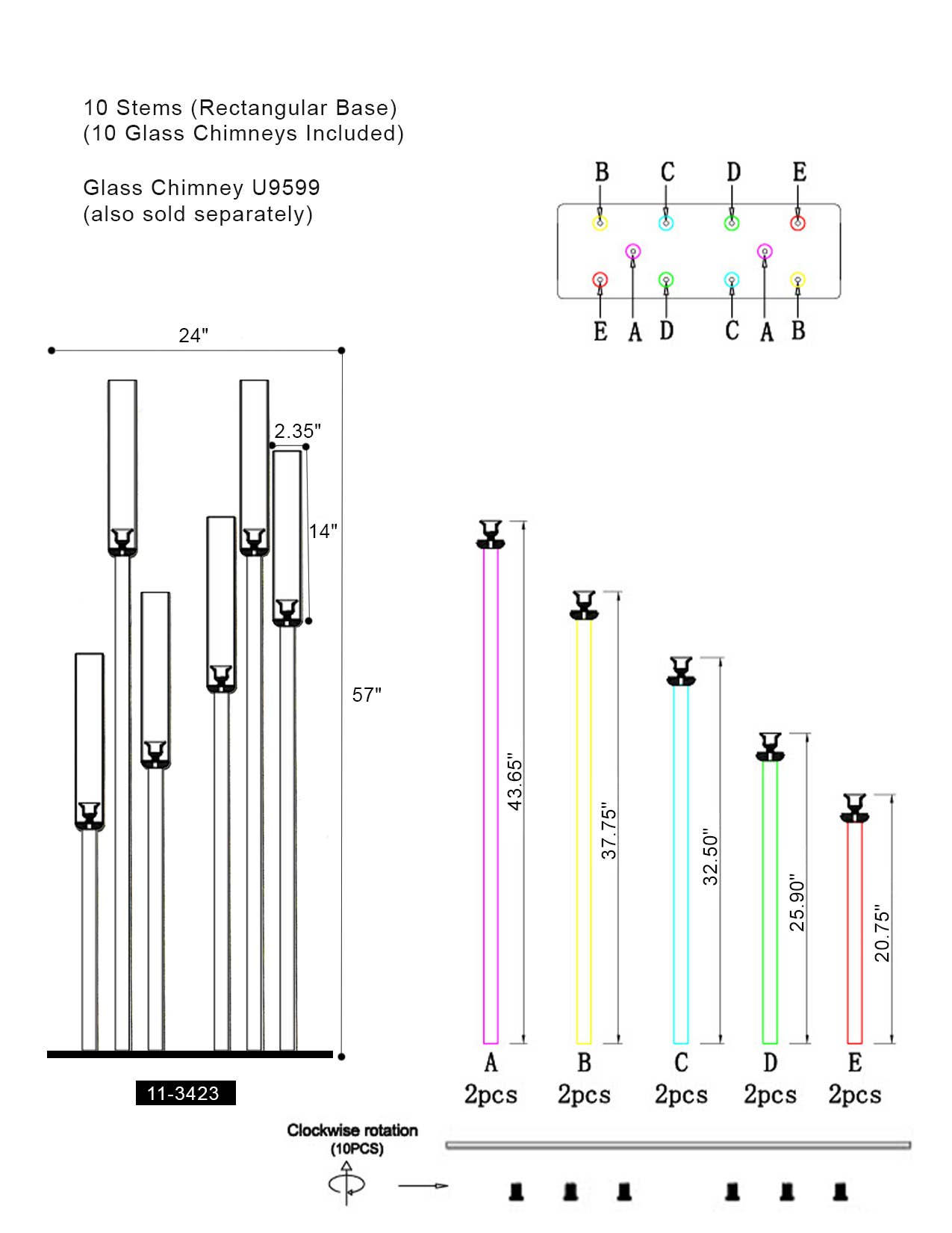 Diamond Glow Acrylic Candelabra