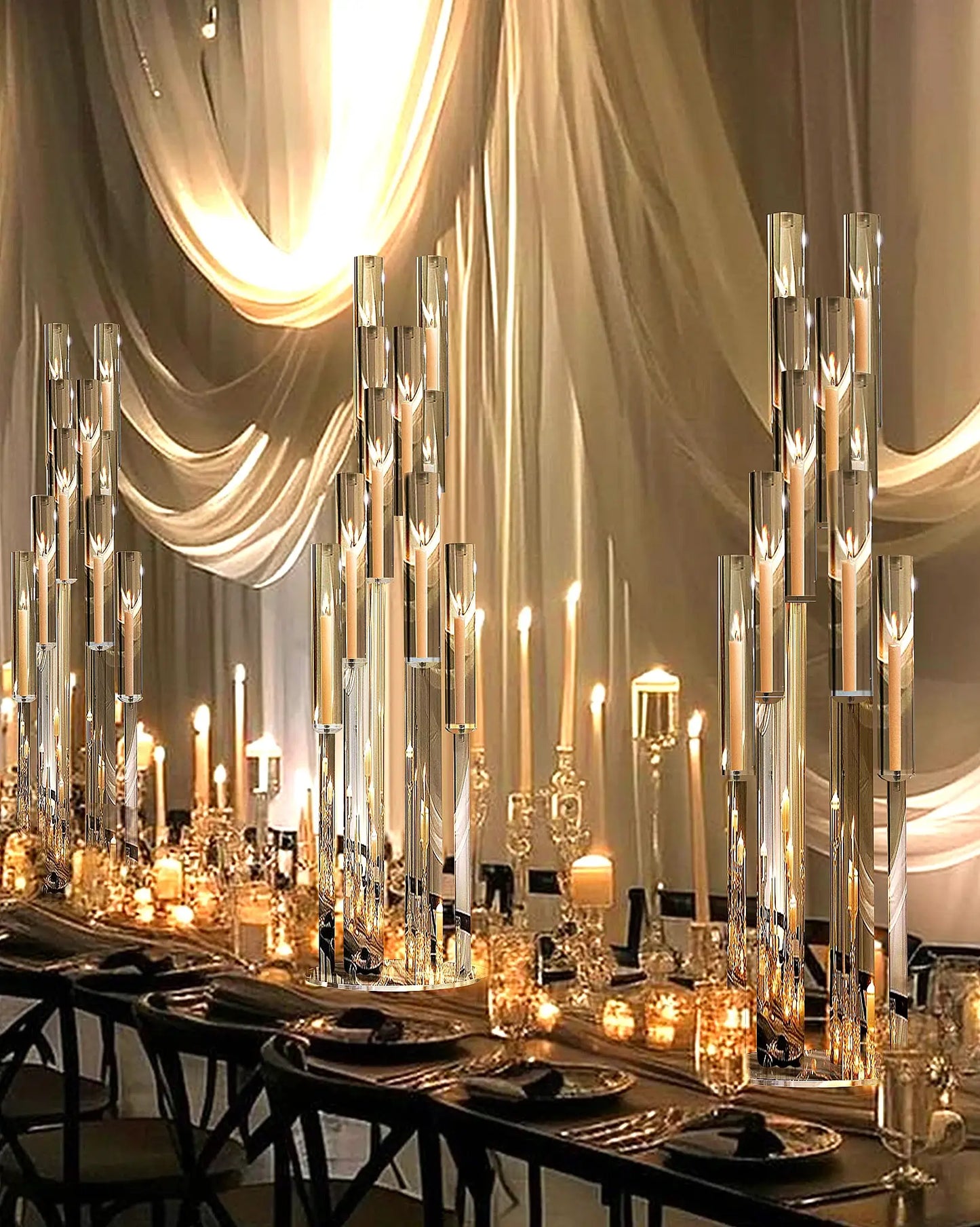 Diamond Glow Acrylic Candelabra