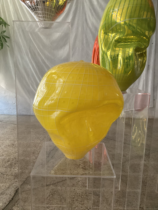 Simon Waranch Blown Glass Yellow Blanket Wiggle (38)