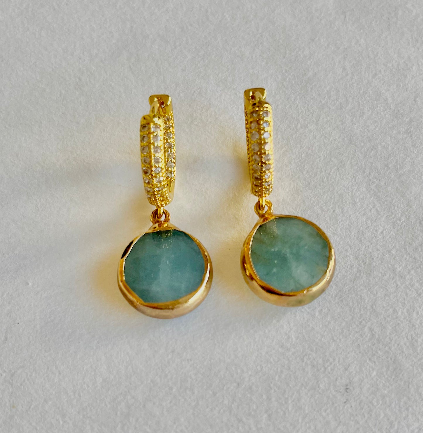 Barbara Harvel - Earrings - Round Flourite with closed hoop