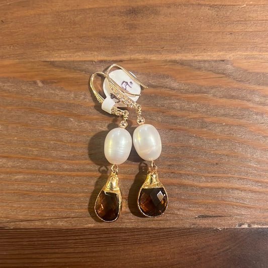 Barbara Harvel - Earrings - Pearl and gem