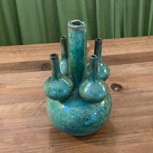 Speckled Green Five Globe Vase