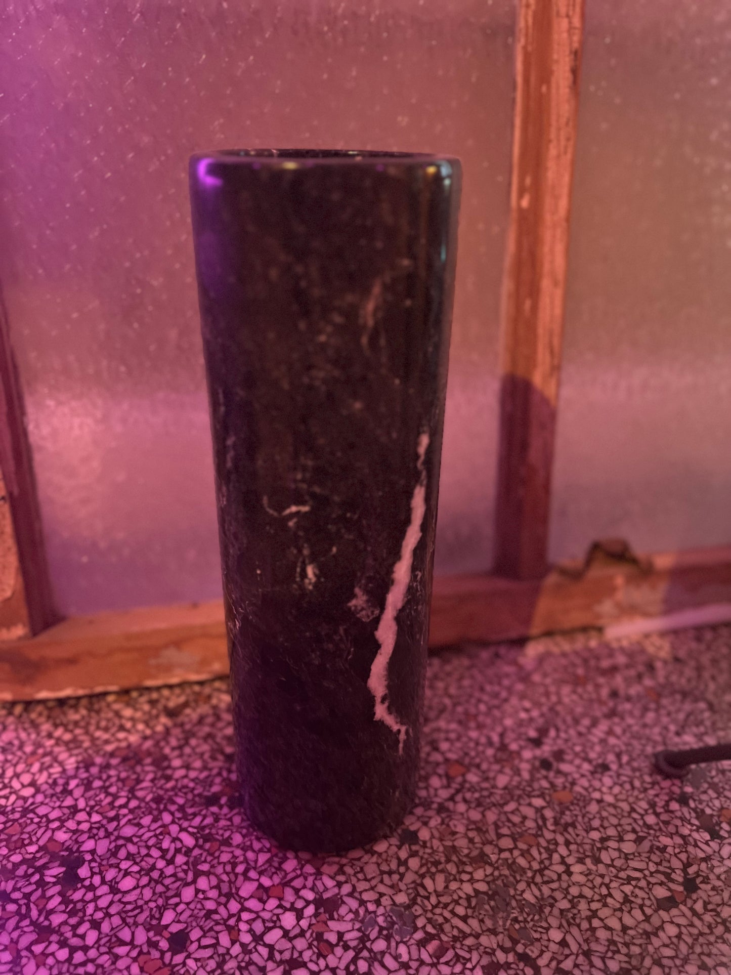 Marble cylindrical vase