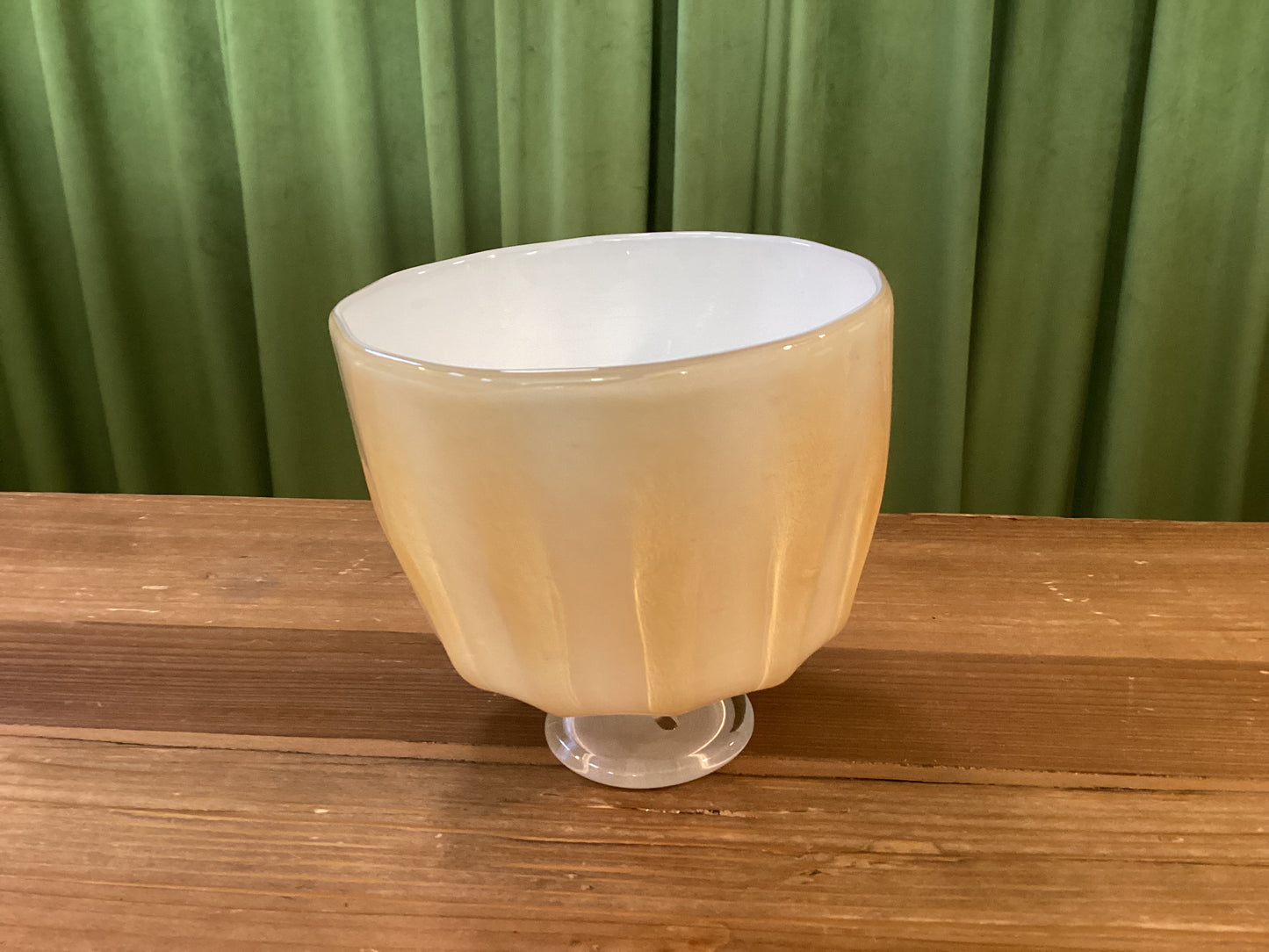 Simon Waranch Yellow Glass Bowl Vase