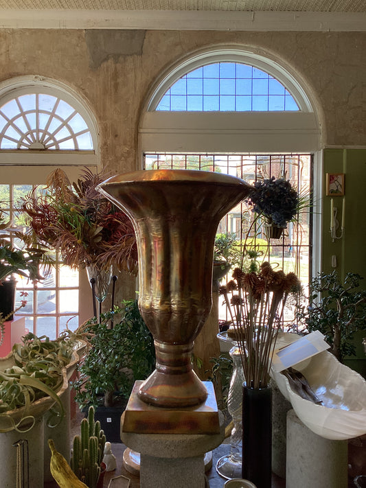 Vintage Metal Tinned Rustic Planter/Vase