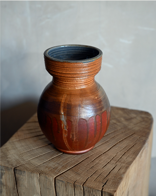 Bury Me West - #3 - One of a kind red stoneware vase