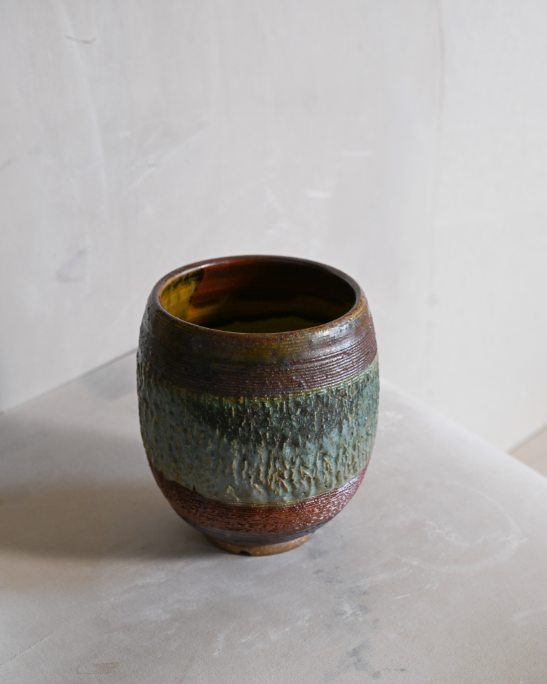 Bury Me West - #13 - One of a kind stoneware planter (holes in bottom)